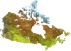 Satellite image of Canada