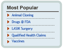 "Most Popular" section of the ne FDA home page
