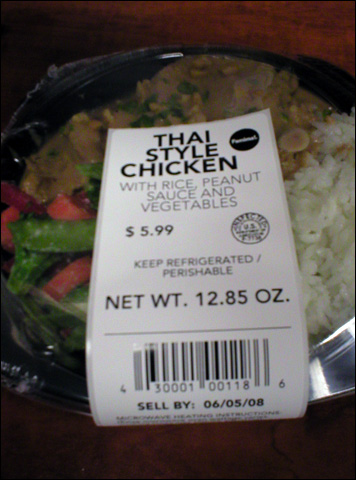 Photo: Label of Thai Style Chicken Bowl