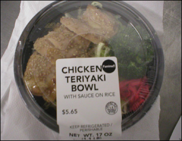 Label of Chicken Teriyaki Bowl