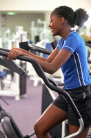 Girl on a stair climber