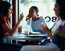 Photo of a group of teens eating out
