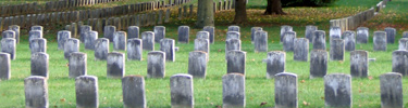 Headstones at the National Cemetery