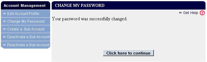 Password change was successful