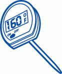 Drawing of a Digital Instant Read food thermometer