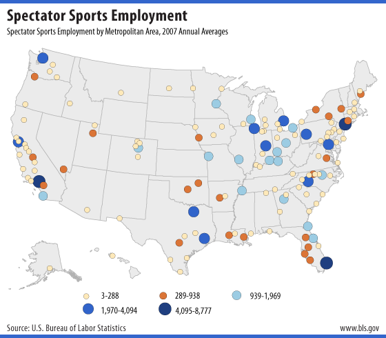 Chart: Spectator sports employment
