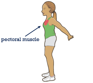 Illustration of girl doing a chest stretch