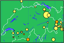 Earthquakes in Switzerland (last 4 weeks) - Click here for a larger map