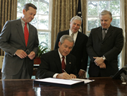 President Bush signing the Food and Drug Administration Amendments Act (FDAAA) of 2007