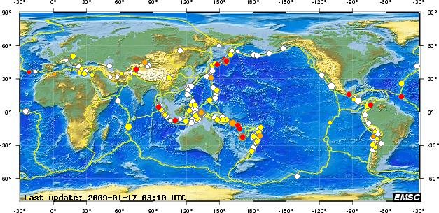 Recent earthquakes worldwide (during the last 2 weeks)
