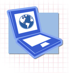 Computer with a picture of a globe on the screen