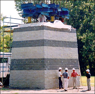 The geotechnical reinforced soil pier at Turner-Fairbank Highway Research Center.