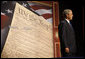 President George W. Bush acknowledges the applause of the audience at his introduction to address a legal conference on judicial accomplishments and philosophy Monday, Oct. 6, 2008, in Cincinnati. White House photo by Eric Draper