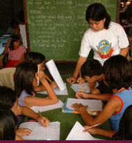 Children learning in a classroom