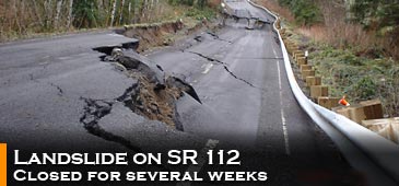 Landslide closes SR 112 for several weeks
