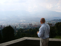 On a congressional delegation to Colombia, Congressman Brady looks over the city of Medellin, which, at one time, was labeled the most dangerous city in the world