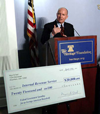 Photo by Chas Geer/The Heritage Foundation. Congressman Brady discusses the need to curb wasteful government spending.