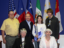 Representatives of the Relay for Life visit Congressman Brady at his Conroe office, with a special visit from the Olympic Torch.