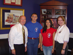 Cpl. Kimberly Grimes with the Conroe ISD and Jennifer Contreras and Charles Key visit with Congressman Brady about the Police Athletic League program and their work with students in Conroe ISD.  This organization offers kids leadership training for older students and for younger students after school and athletic activities.  
 