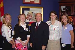 Ashley Inskeep, Mallory Parrish, Morgan Whitmire, and Caitlin Walker each earned an all expense paid trip to Washington sponsored by their local electric cooperative. They met with Congressman Brady and toured the Capitol. 