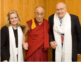 April 19, 2008 - Congressman Dingell and his wife Debbie Dingell meet with the Dalai Lama during his visit to Ann Arbor. Courtesy: UM Photo Services, Martin Vloet/UM Center for Sustainable Systems