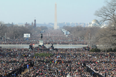 An estimated 1.8 million to 2 million people converged on the National Mall for the Inauguration of Barack Obama. Sen. Leahy was able to capture just how large the crowd was as it stretched from the Capitol building to the Washington Monument.
