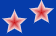 2 red stars on blue