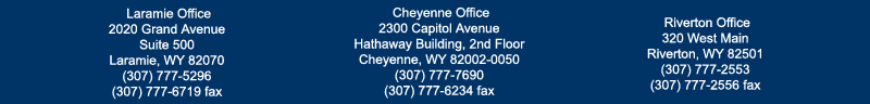 Wyoming Department of Education, 2300 Capitol Ave., Cheyenne, Wyoming, 82002-005, (307) 777-7673