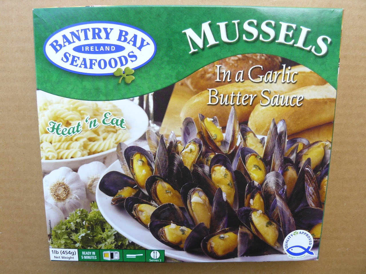 Box front of Bantry Bay Seafood Mussels