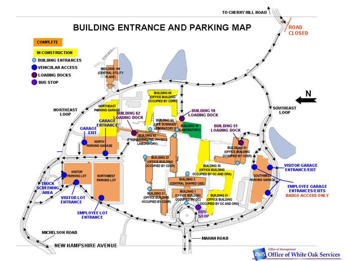 Building Entrance and Parking Map