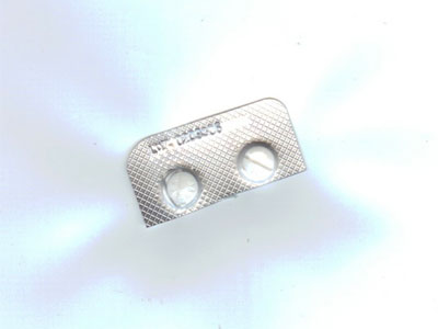 White haloperidol in blister pack