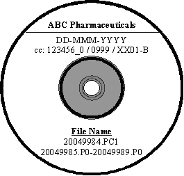 Sample CD-ROM Label, A) Single Product Submission