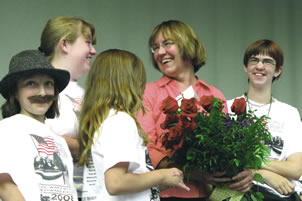 Young Chautauquans honor Judith Winzeler at the 17th Nevada Humanities Chautauqua in June.
—Courtesy Steve Davis, Nevada Humanities