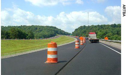 The Turning Point program focuses on teaching new       drivers how to handle the challenges of driving in work zones, such as the one shown here. (Photo credit: ARTBA)