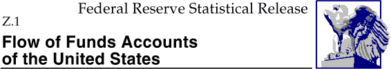 Federal Reserve Statistical Release, Z.1, Flow of Funds Accounts of the United States; title with eagle logo links to Statistical Release home page