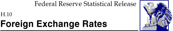 Federal Reserve Statistical Release, H.10, Foreign Exchange Rates; title with eagle logo links to Statistical Release home page