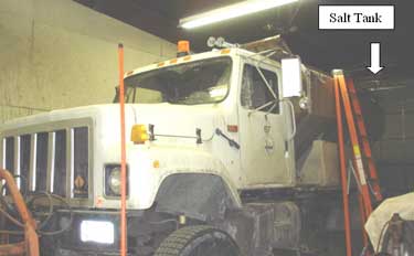 Photo 1. The salt truck that was involved in the incident.
