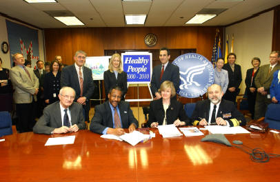 Photograph of signing ceremony