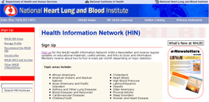 National Heart Lung and Blood Institute Health Information Network Sign Up