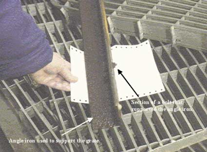 Figure 3 - Section of the angle iron that supported the grate