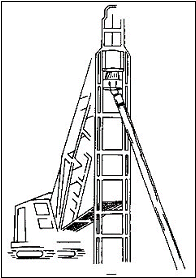 Figure 1. Illustration of pile being raised into the leads