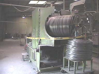 View of the wire pulling machine and the wire holding device.