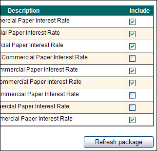 Image of the table list of data series in your package focused on the include column