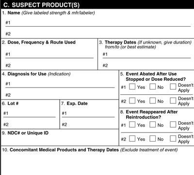 section C of form 3500A