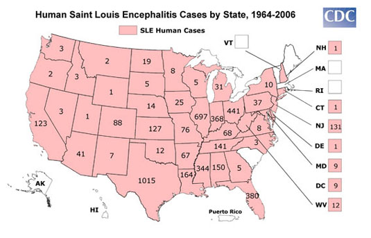 Saint Louis Encephalitis Activity 1964 to 2006