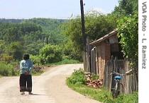 Chinese village along North Korean border 