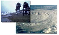 Hurricane from space and on the ground