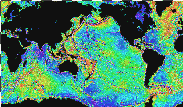 Map of the ocean floow