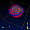 thumbnail of gravitational wave spiral simulation