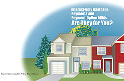 Cover of the publication 'Interest-Only Mortgage Payments and Payment-Option ARMs'